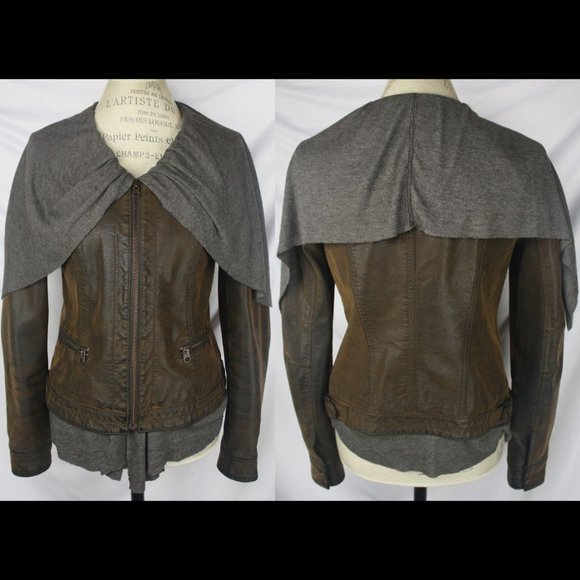 Anthropoogie Vegan Causeway Layered Draped Jacket By Hei Hei - Picture 3 of 13